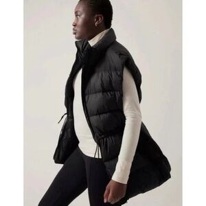 Athleta Cascade Black Down Puffer Vest XL